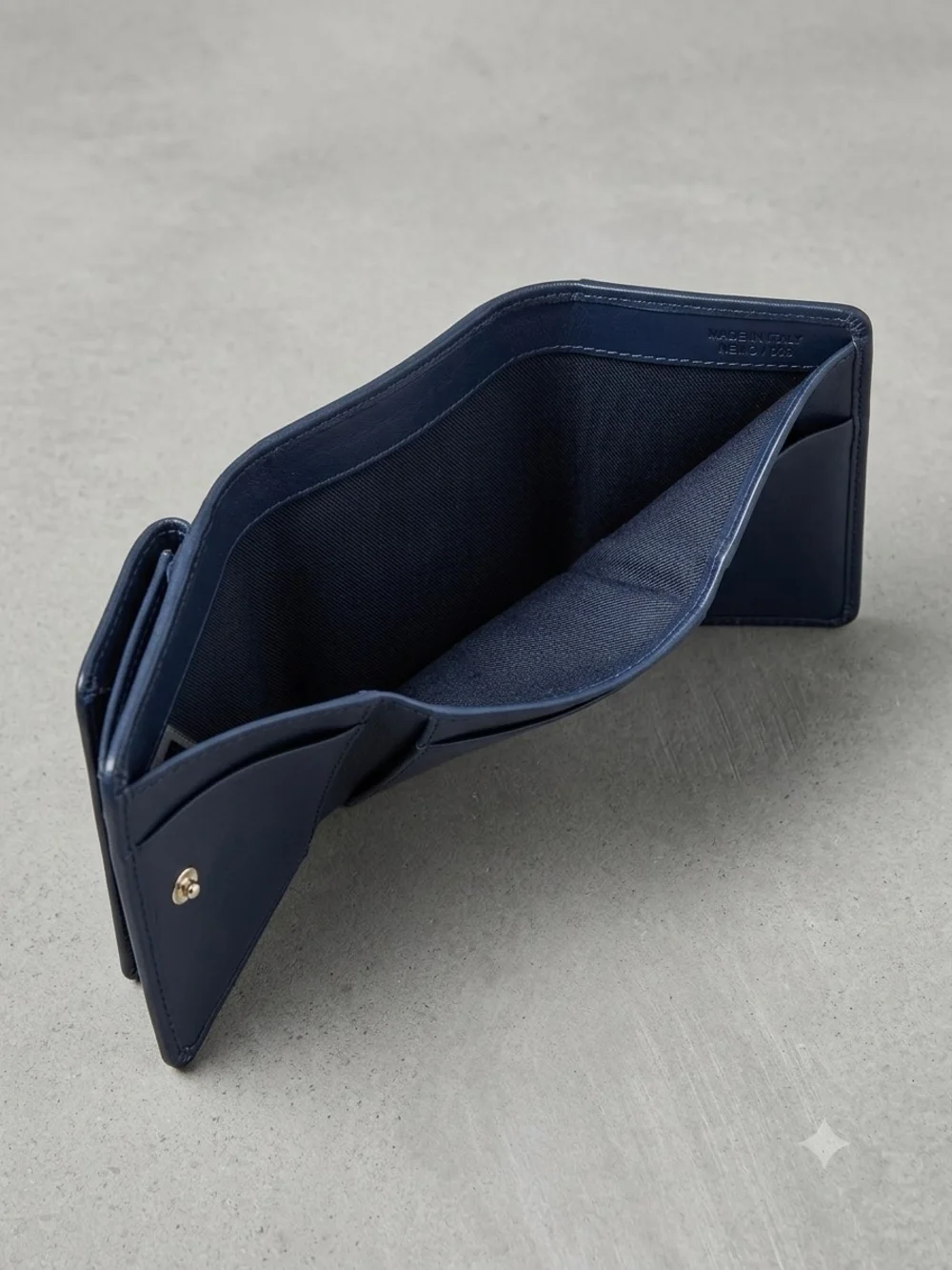 Jimmy Choo Navy Leather Card Holder with Metallic Star Accents